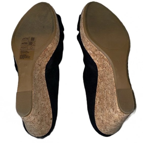 H&M Black Suede Cork Wedges - Picture 6 of 6